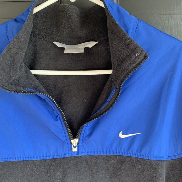 VTG Nike Adult Medium Quarter Zip Sweatshirt Swoosh Y2K Colorblock Pullover - Picture 2 of 7
